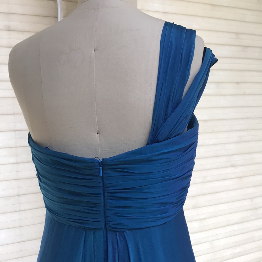 Carmen Marc Valvo blue chiffon dress size 8 - Picture 3 of 8